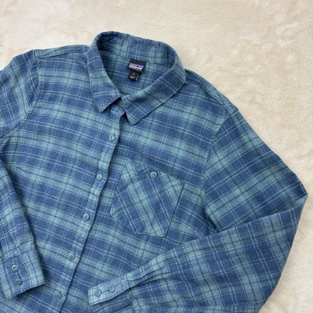 Patagonia Button Up Shirt Womens 4 Organic Cotton Check Plaid Heywood Casual Top
